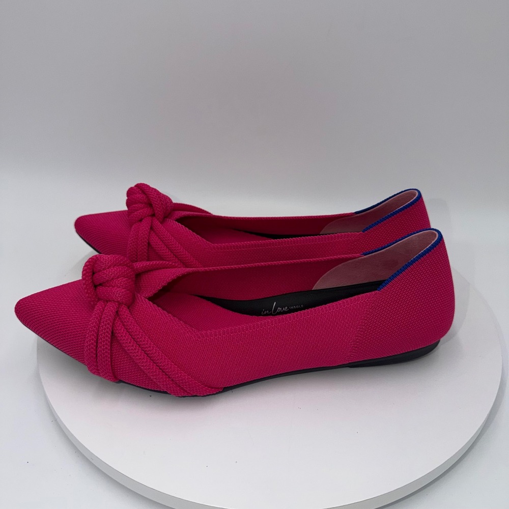 Rothys The Knot Point II Ballet Flats Starfish Pink Pointed Toe Women's 9.5